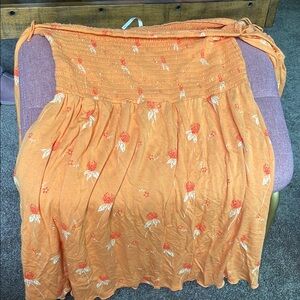 Free People Floral Smocked Dress with Bell Sleeves